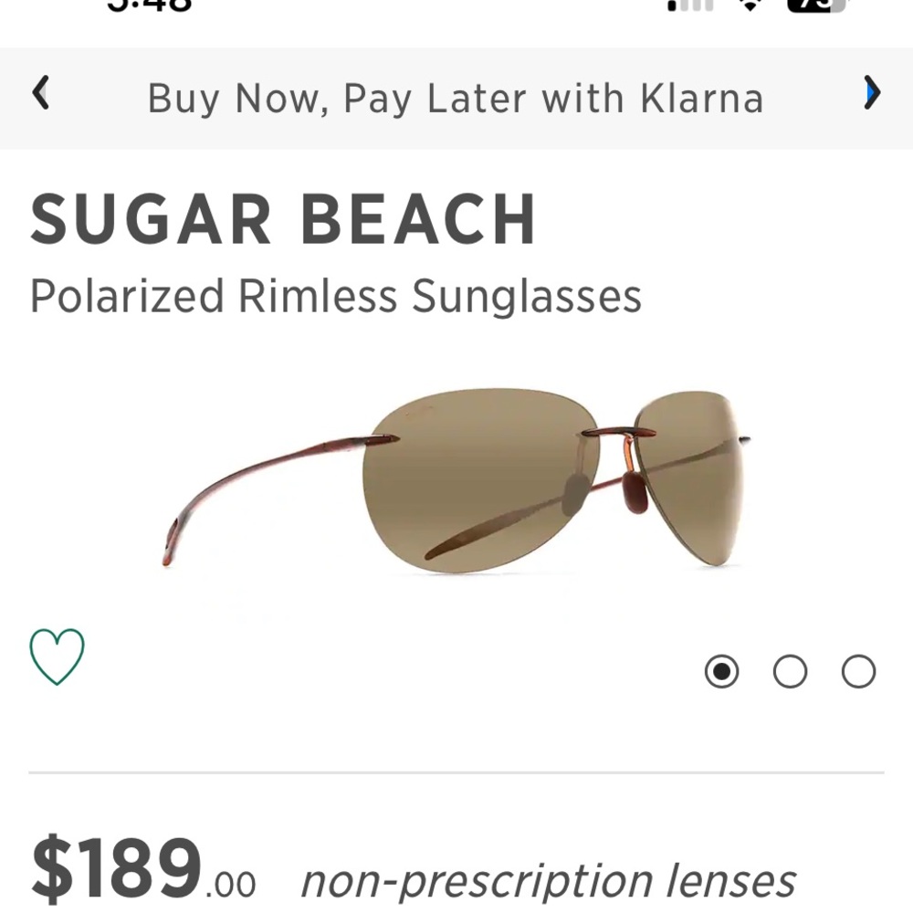 Sugar Beach Maui Jim Sunglasses New worn once. No scratches.